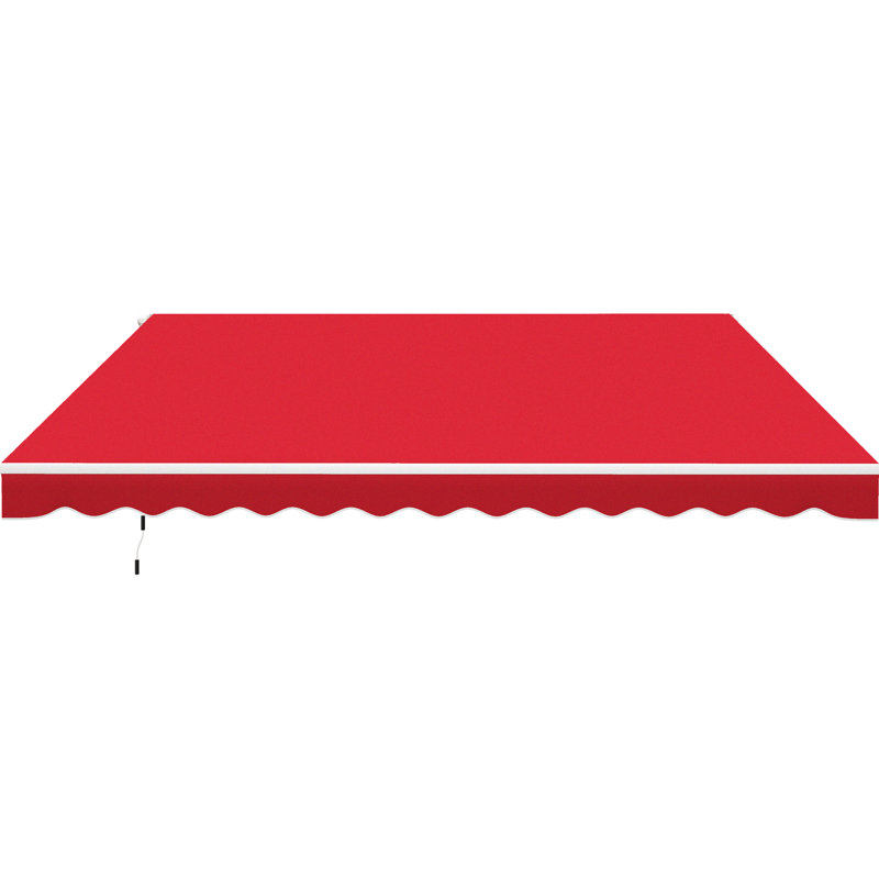 Auvent rétractable 12 pi x 10 pi pour patio. Manivelle manuelle. 280G / M et eau - Tissu, cadre en aluminium. Terrasse, balcon, cour. Auvent réglable. Réduit la chaleur. Wine Red Yard - Pare-soleil avec cadre stable