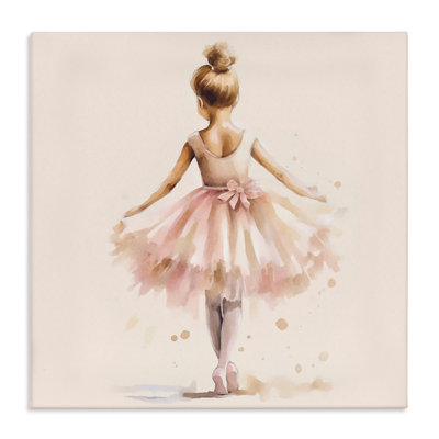 Stepping Ballerina in Tutu Canvas Wall Art by Andrea Haase
