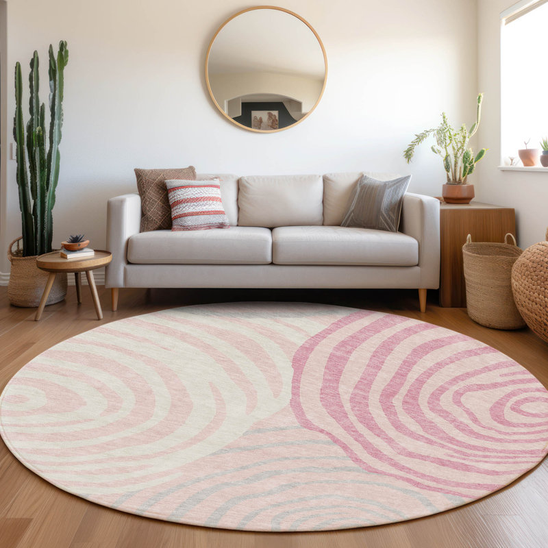 Tapis de porte d'extérieur antidérapant Leis, Rond 8 pi