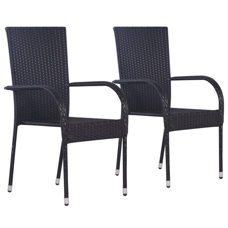 Ensemble bistro rectangulaire pour 2 personnes, Noir, Gris