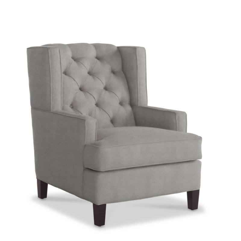 Leslie Tufted Club Chair, Breckenridge Chambray, Tuscan Brown