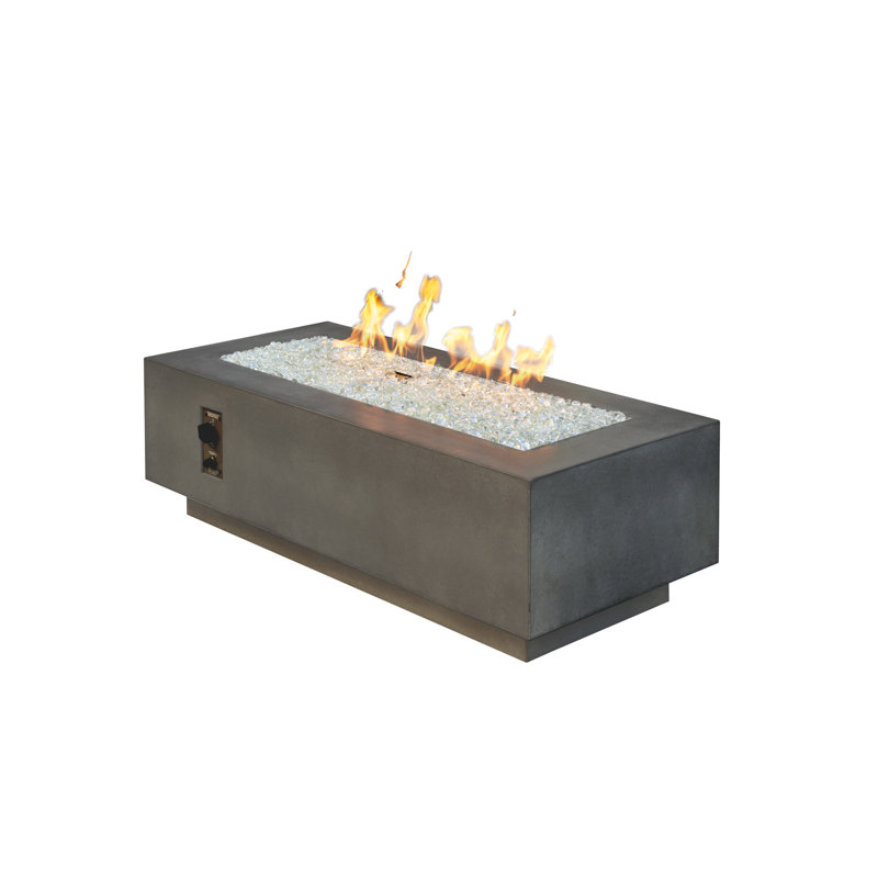 Cove Rectangle Concrete Smokeless Fire Pit, Midnight