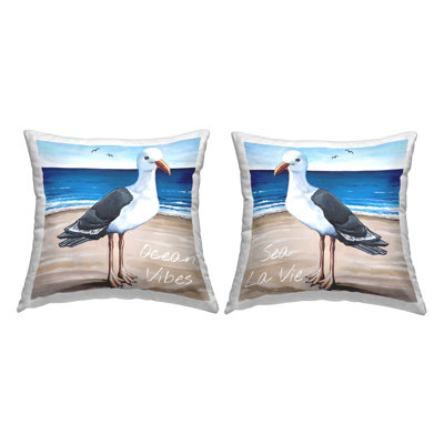 Ensemble 2 pièces de housse de coussin décoratif carré en polyester par Elizabeth Tyndall