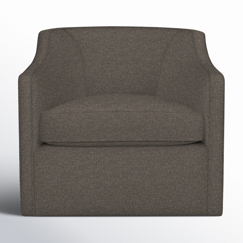 Fauteuil pivotant rembourré Marietta, Tissage natté gris anthracite Drusky Sustain®