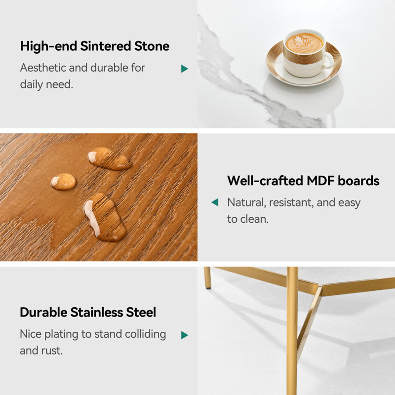 Bulverde Lift Top Extendable Frame Coffee Table with Storage 3 Stools, Stainless Steel Legs