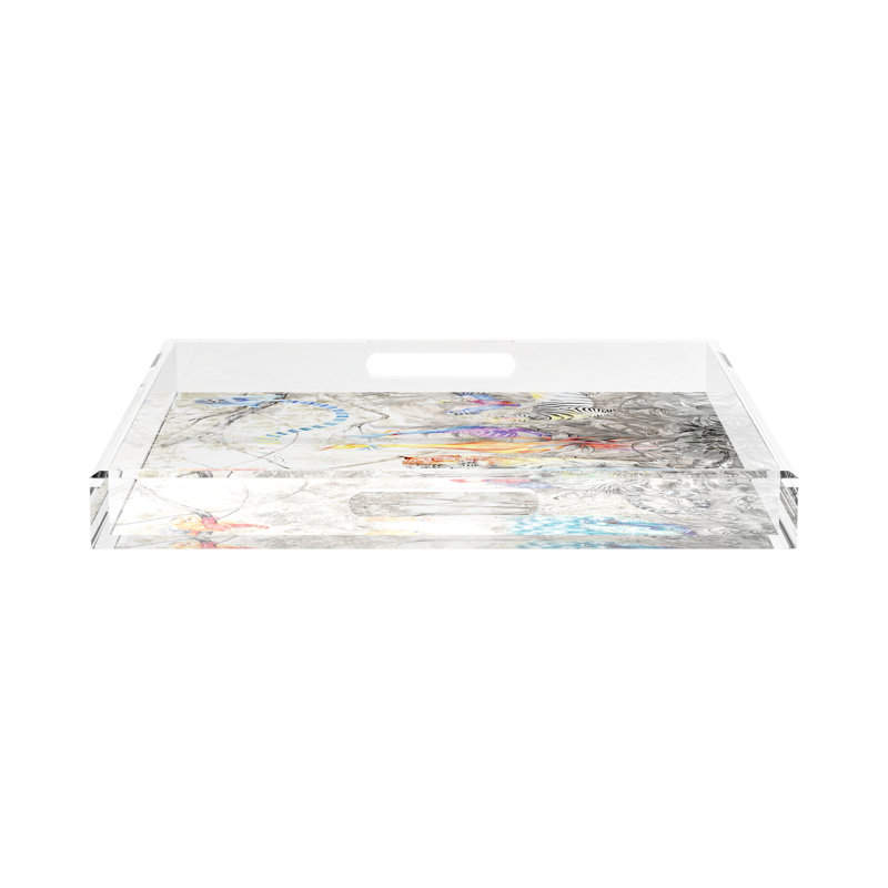Plateau décoratif carré en acrylique Arcadia, H 2 po x l 18 po x l 18 po