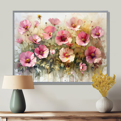 Reproduction d'art rose sur fond rose bouton d'or II - Buttercups