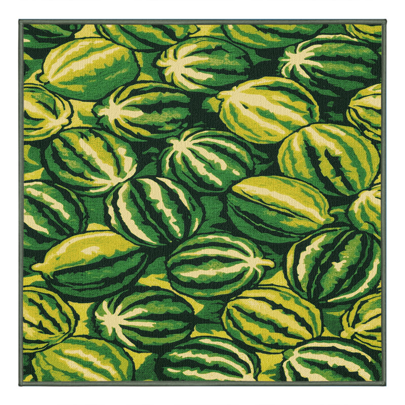  Tapis lavable avec fruits melon pépino, Carré 8 pi
