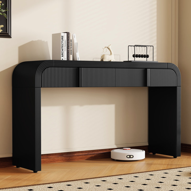 Console avec capacité de poids de tiroir de 22 lb - Design élégant et compartiments noirs, Noir