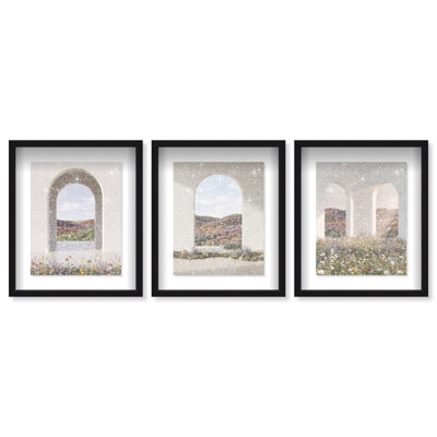 Paradise Arches Set Shadowbox Architecture Print by Oliver Gal, Black Frame, 16 x 20