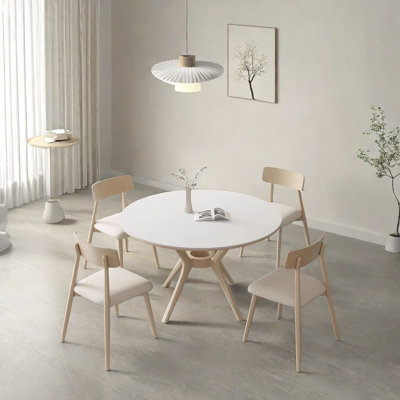 Simplified rock slab table and chair combination