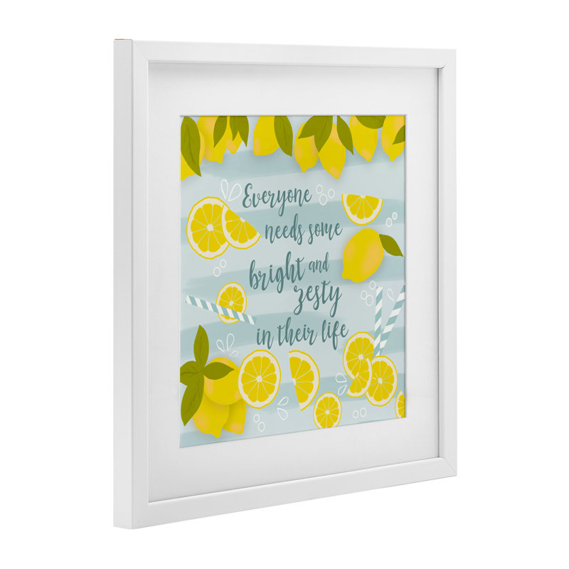 Everyone Needs Bright & Zesty Framed Print Under Glass, design by Anna Quach, 16" H x 16" W, Coastal White Frame