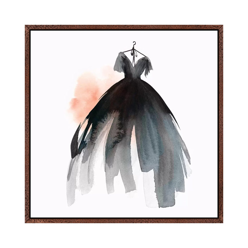Little Black Dress II 1 Piece Wall Art on Canvas, 66.04 cm H x 66.04 cm W, Classic Brown Wood Framed