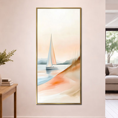 Coral Dune Bay - Sailboat Framed Wall Art