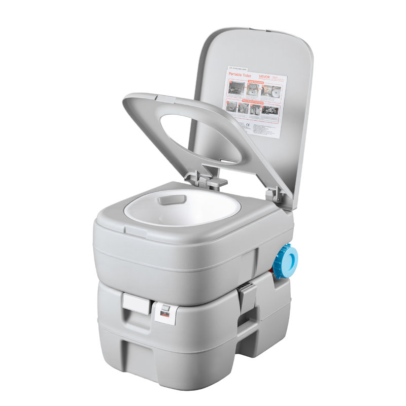 Portable Toilet, 7.9 Gallon Detachable Waste Tank, 200 Flushes, Camping Toilet for Adults, Outdoor Travel Potty with Level Indicator, Suitable for RV Travel, Camping, Hiking, Boating and Trips