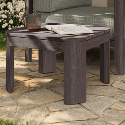 Table d'appoint d'extérieur Kona en bois de teck brun foncé