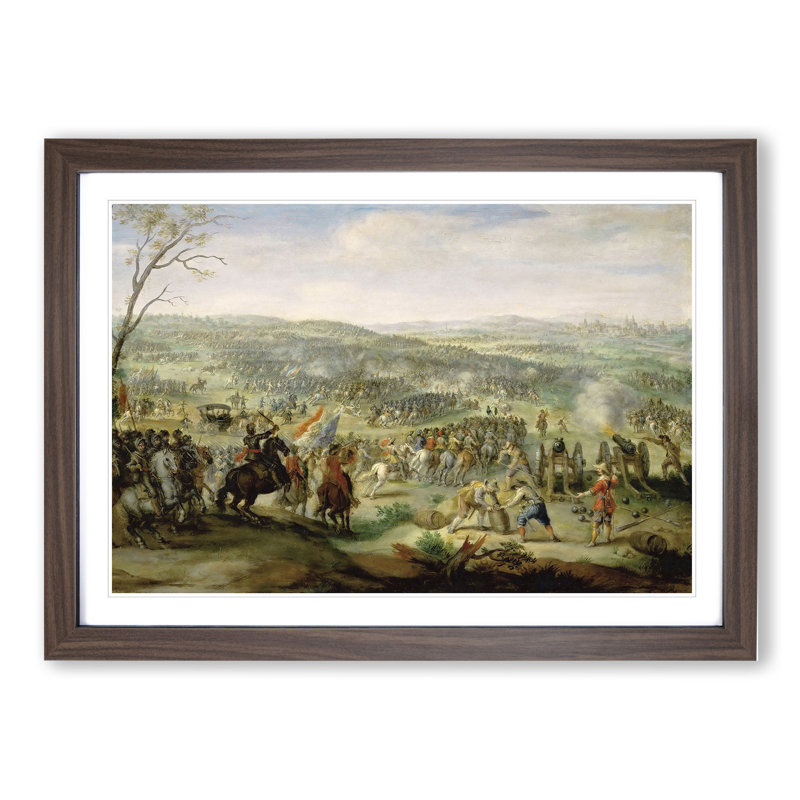 Flemish Proverbs by Pieter Bruegel the Elder - Picture Frame Painting, Walnut Framed, 27cm H x 36cm W x 2cm D