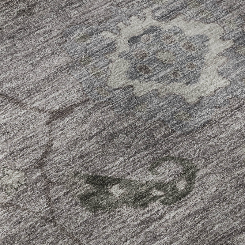 Premium Machine Washable Mayfield AMF2230 Global Rug, Pewter, 10' x 14'