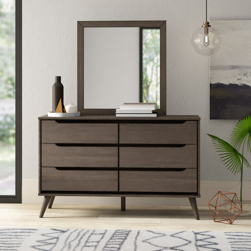 Stalter 58'' W 6 - Drawer Dresser, Gray