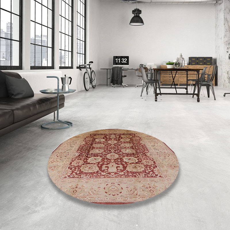 Tapis oriental brun / beige Japon, Rond 8 pi