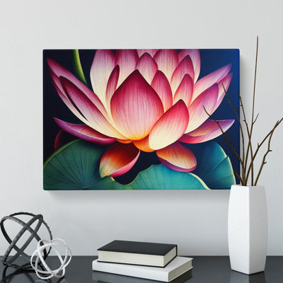 Artsy Lotus Flower - Wrapped Canvas Print