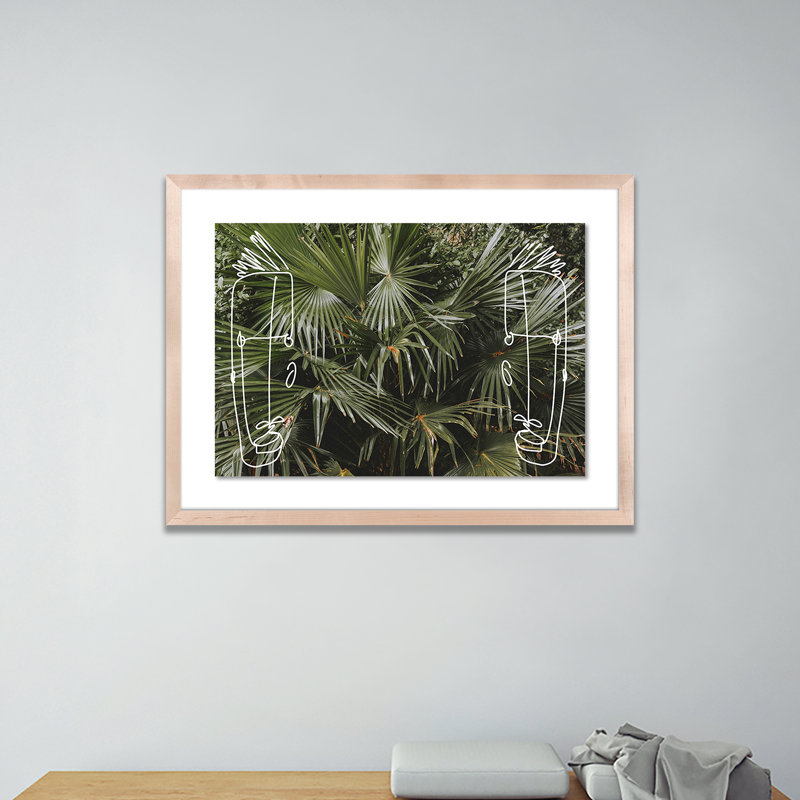 Many Faces 90 Print by Chloe Besson, 34" H x 48" W x 2.5" D, Natural