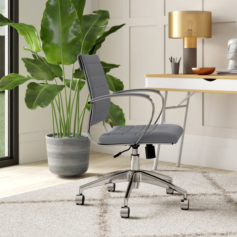 Modway Jive Ribbed Mid-back Executive Office Chair, Gray