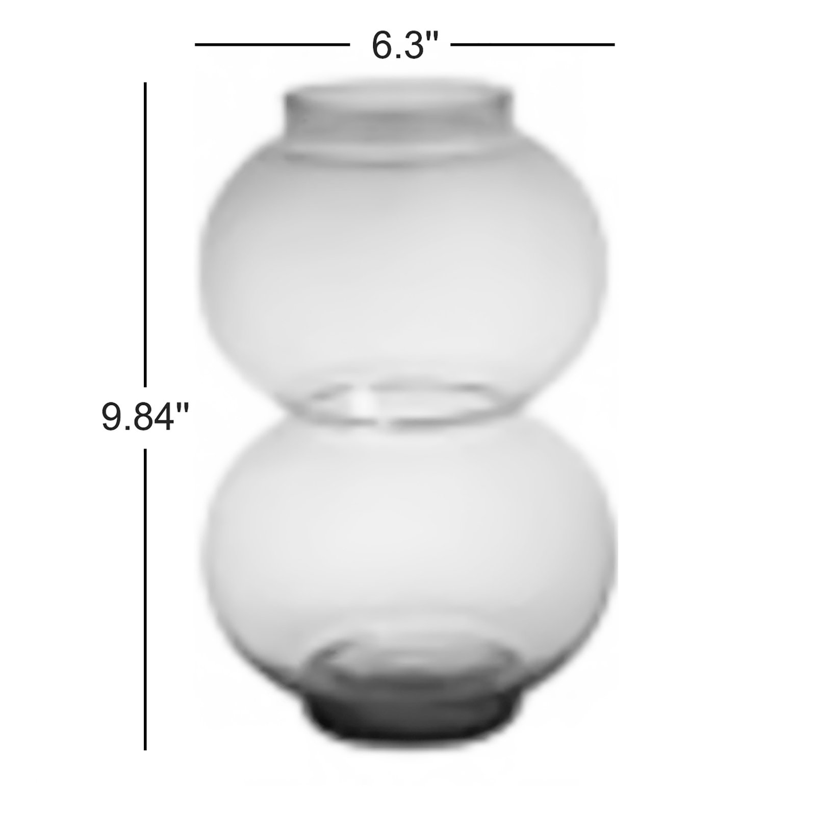 Round Recycled Glass Table Vase, Brown