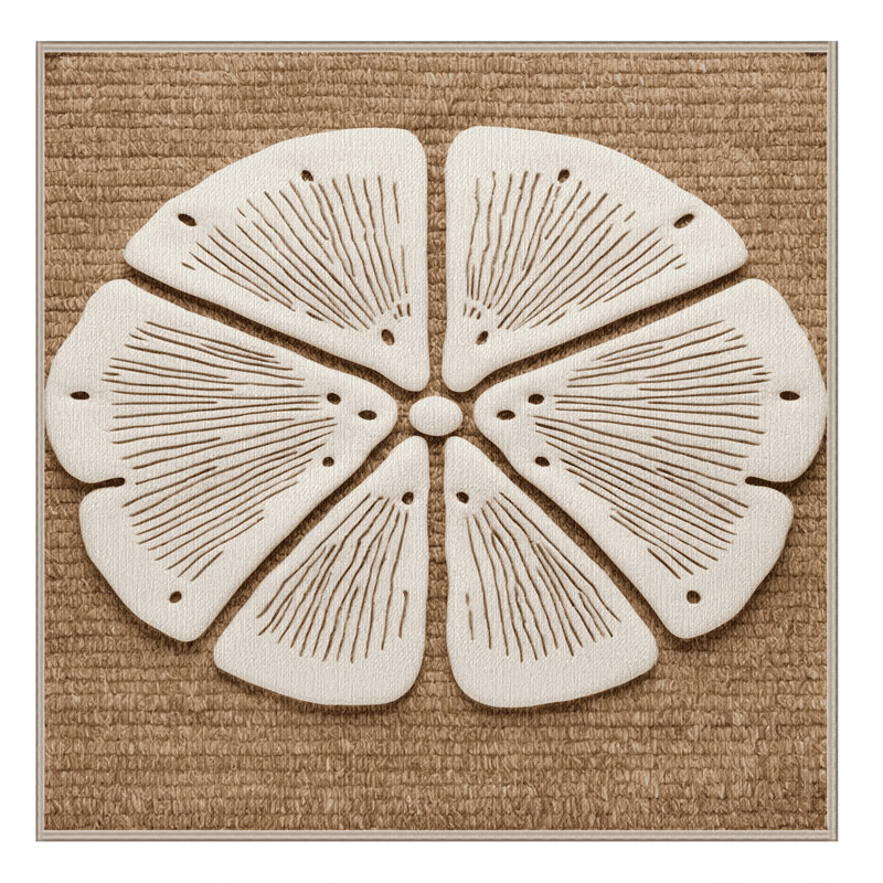 Washable Sand Dollar Medallion Coastal Area Rug, Rectangle 2' x 3'