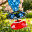 Mangeoire à colibri en verre pour l'extérieur, mangeoire en nectar à l'épreuve des fuites avec orifices à fleurs et perchoir, mangeoire à oiseaux suspendue en cristal pour le jardin, le patio, la cour arrière
