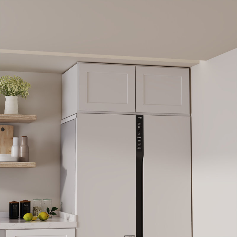 HOMEIBRO Meuble mural standard Shaker en contreplaqué, prêt à assembler, 91,4 cm (L) x 61 cm (P) x 38,1 cm (H), couleur gris tourterelle, 91,4 cm (L) x 61 cm (P) x 38,1 cm (H).