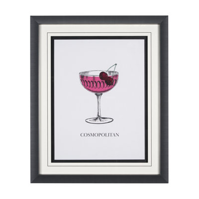 «Vintage Cocktail-Mojito» par Gwen Aspirle, reproduction d'art encadrée texturée encadrée sous verre