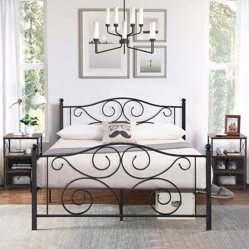 Auxter Steel Piece Bedroom Set, Brown, Queen