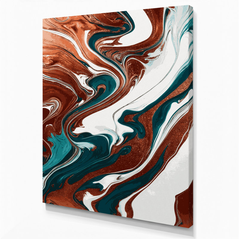 Abstrait art fluide sur toile noire 86, H 14 po x l 11 po