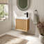 Wall Mounted Single Vanity Bathroom Vanity With Resin Top