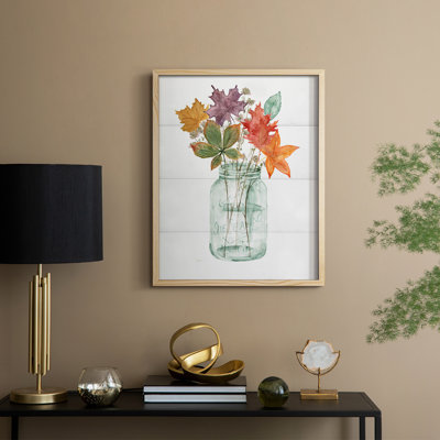 «Harvest Home Leaves I», reproduction encadrée - bois massif