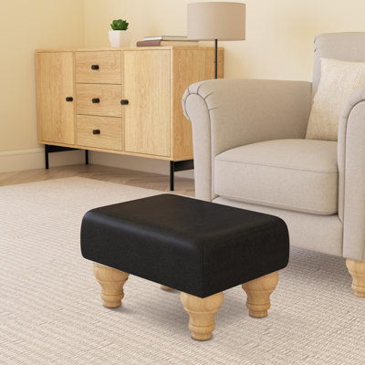 Acierno Natural Wood Turned Leg - Faux Leather