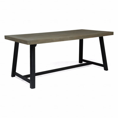 Table de salle à manger d'extérieur en bois d'acacia, sablé