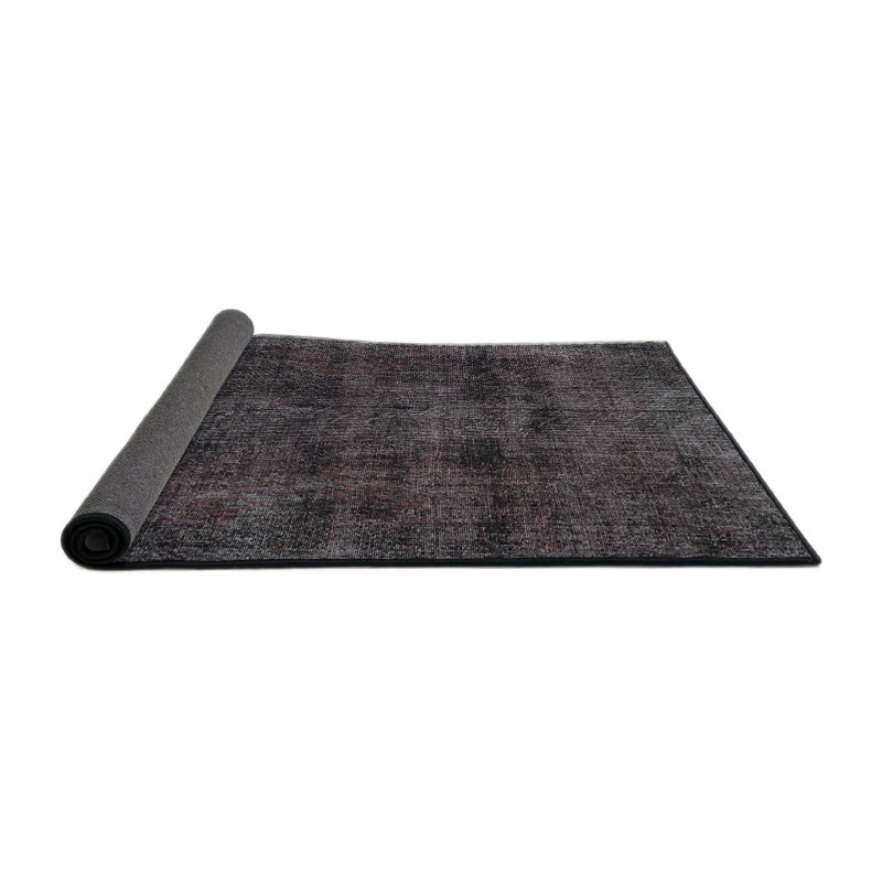 Tapis en laine noir / gris, Rond 8 pi