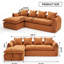 Canapé-lit modulaire en forme de L 3 places avec méridienne, assise profonde, confortable, faisant face à la gauche, orange, élégant siège confortable, coussin de dossier-1827751769