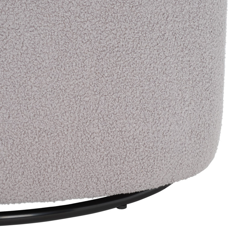 Chiril Upholstered Swivel Barrel Chair, Gray 100% Polyester