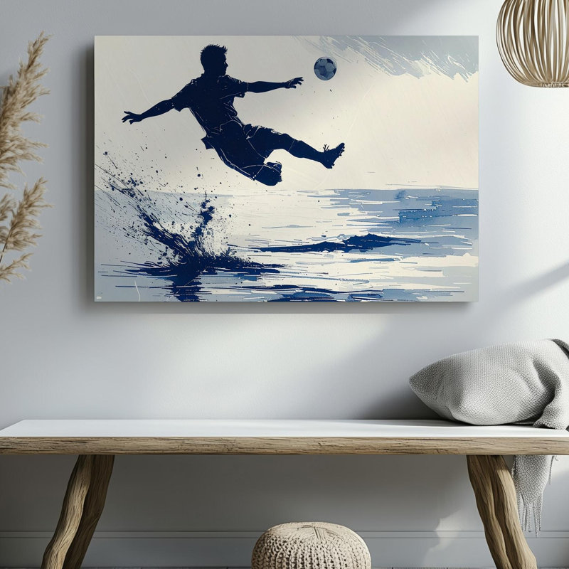 Art mural sur toile, soccer dynamique, bicyclette, coups de pied, sports, prêt à accrocher, galerie, décoration intérieure, conception moderne, qualité supérieure
