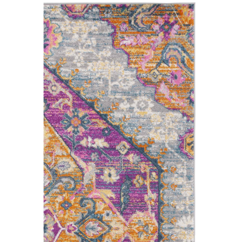 Tapis oriental gris clair Felty, Rectangle 5 pi 1 po x 7 pi 6 po