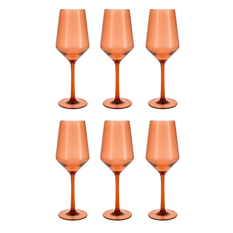 Fortessa Sole Outdoor Shatter Resistant BPA Free Premium Copolyester Plastic Drinkware 6 Pack, Yellow Sun, Sauvignon Blanc Glass