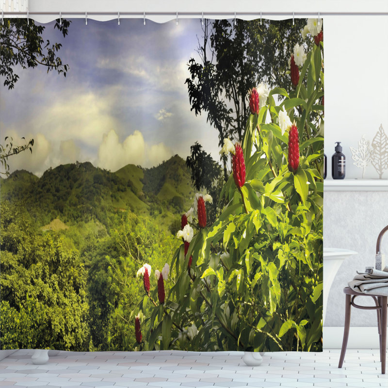 Shower Curtain with Hooks Included, 70" H x 69" W