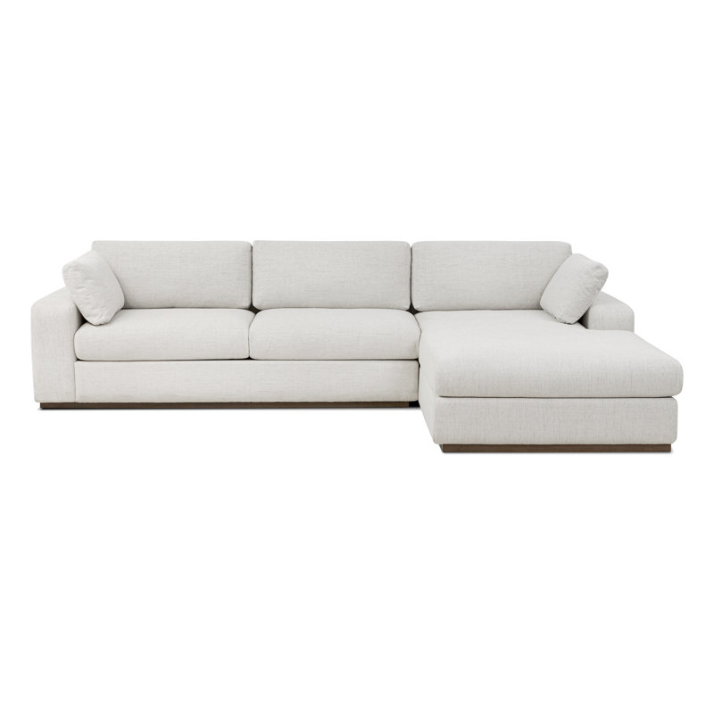 Malaga 122" Wide Fabric Sofa & Chaise, Right Hand Facing