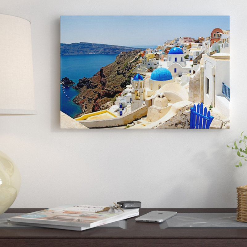 Reproduction de photo « Oia, Santorin, Cyclades, Grèce », H 18 po x l 26 po x P 1,5 po, Toile
