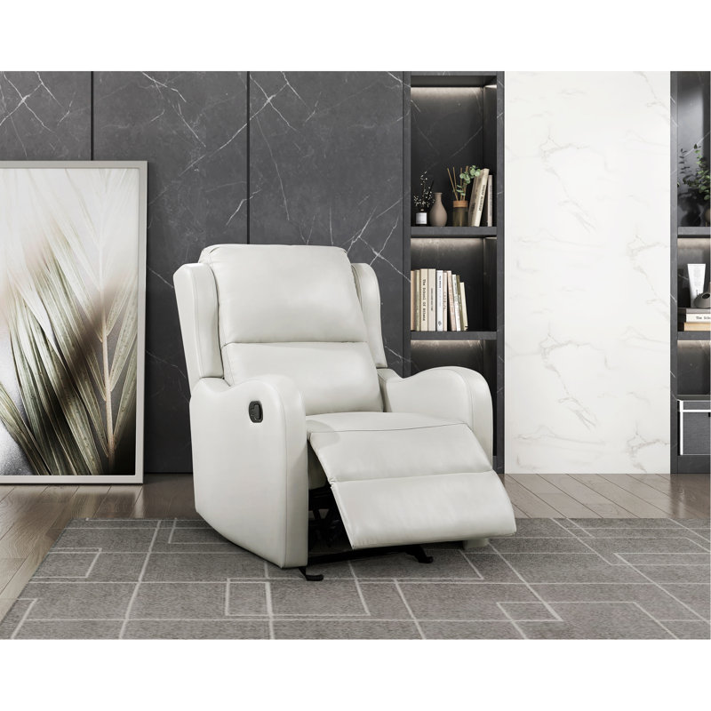 Faux Leather Upholstery  Reclining Chair 1Pc Living Room Furniture Comfort Seating, Taupe, Manual - Handle / Lever