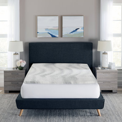 1.5" Charcoal Swirl Memory Foam Mattress Topper