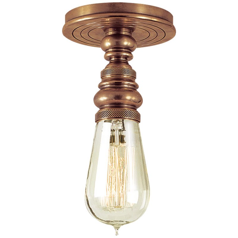 Chapman & Myers Boston Single Flush Mount, Antique Brass